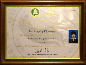 Buhlan Thaimassage Team Zertifikat BTT